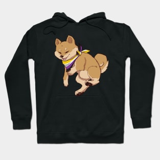 Non-binary Pride Shiba Inu Hoodie